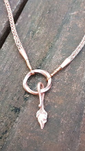 Copper Leaf Pendant and Woven Chain